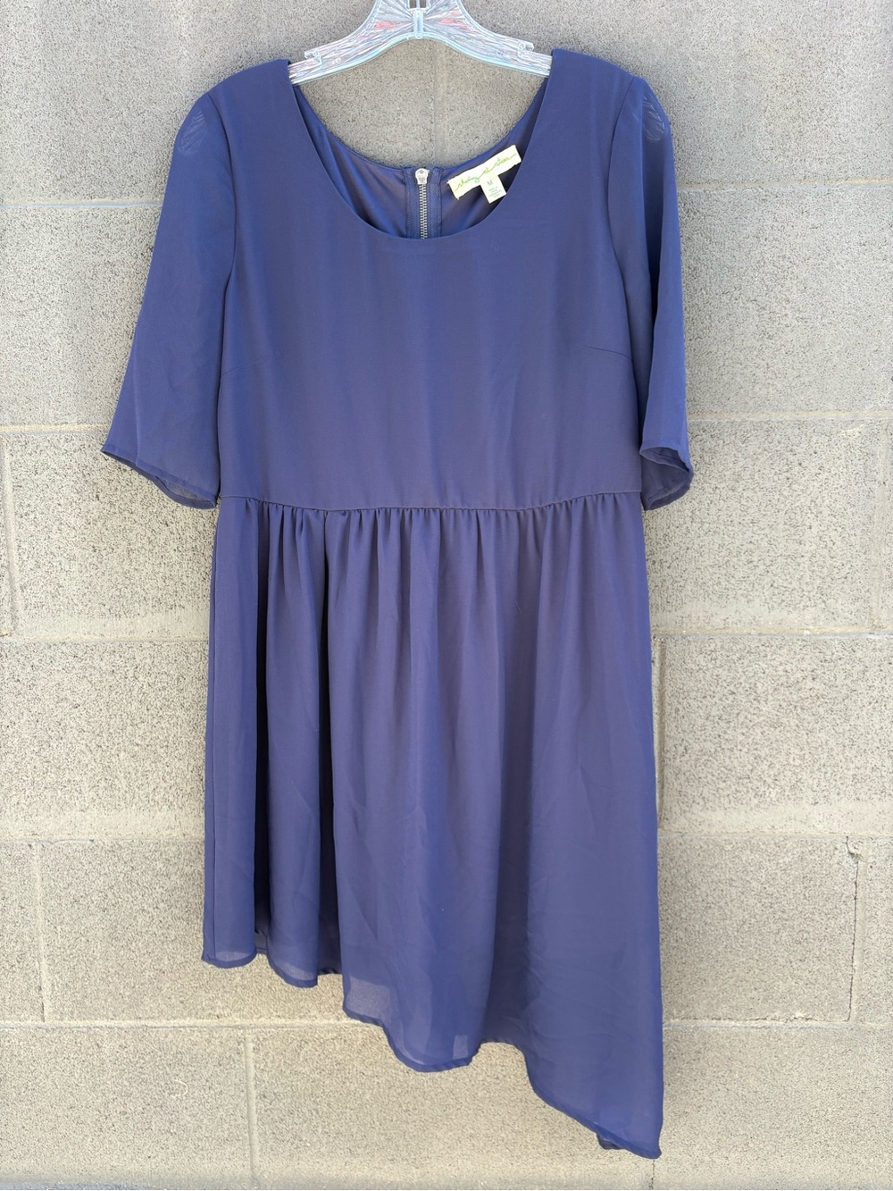 Staring at Stars Navy Blue Short Sleeve Babydoll Mini Dress